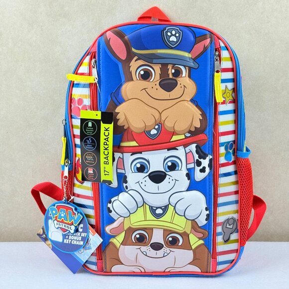 Nickelodeon Paw Patrol Kids Water Resistant 17 Backpack Padded Laptop Sleeve NWT - Picture 1 of 9